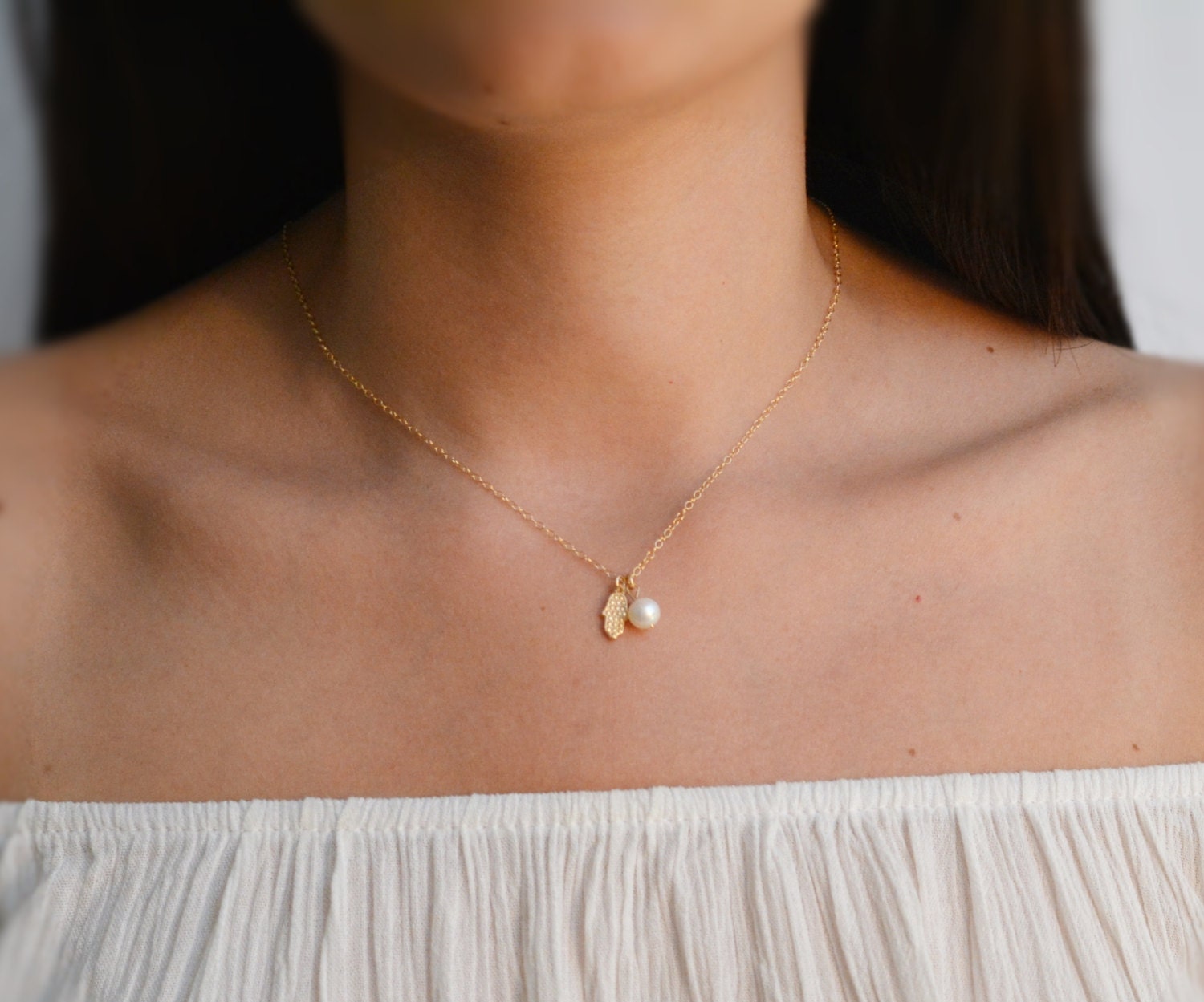 Sunset Hamsa Necklace