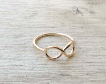 Dainty Infinity ring, above knuckle ring, gold infinity ring, mid knuckle rings, small gold ring, thin rings, gold knuckle rings - A1 ,