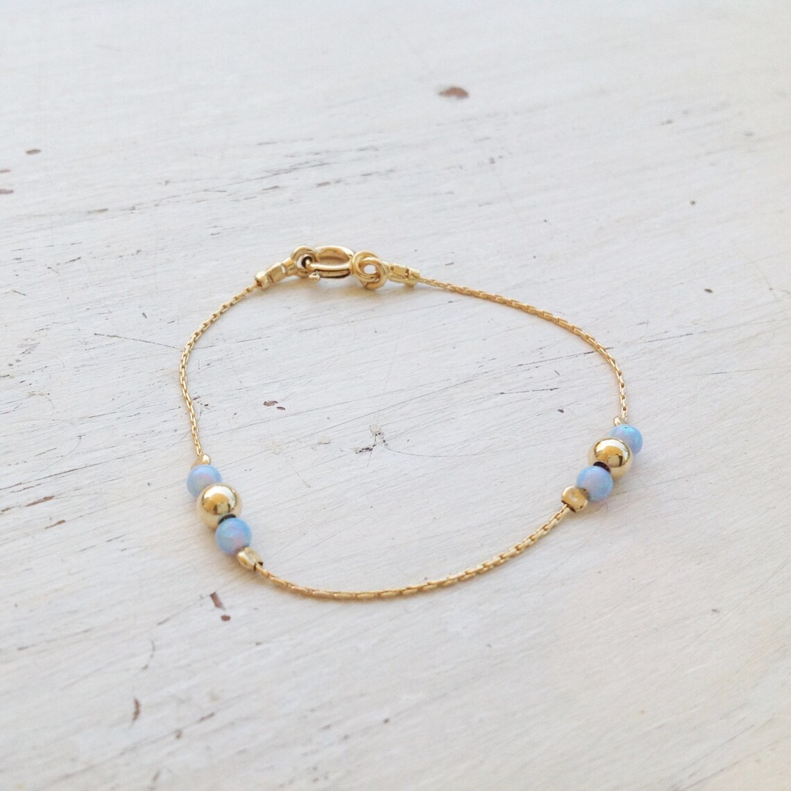 Baby Anklet Baby Anklet Bracelet Opal Ankletluck Jewelry Etsy Israel