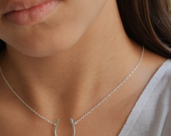 Dainty Horseshoe Necklace, Lucky Charm Necklace, Minimalist Necklace ,Layered Necklace,Sterling Silver , Horseshoe Jewelry