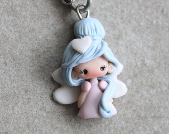little fairy necklace- little doll handmade, polymerclay doll