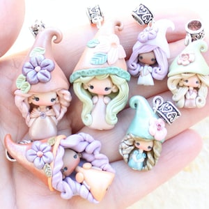 polymer clay charm, little gnome charm for bracelet and necklace