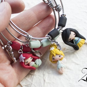 Handmade Polymer Clay Doll Charm Bracelet: Unique Figurine Jewelry