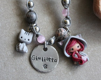 cat lovers necklace, cat necklace, personalized necklace, letter short necklace