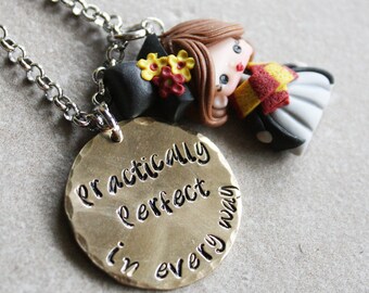 nanny gift, nanny doll necklace, polymerclay doll, phrases necklace, nanny gift, nanny necklace, personalized necklace