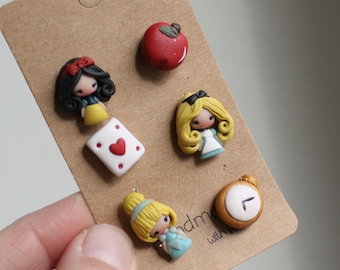 studs earrings, polymerclay studs, doll studs, cute earrings, nice earrings, nice studs,gift for her, gift for daughter, gift for her