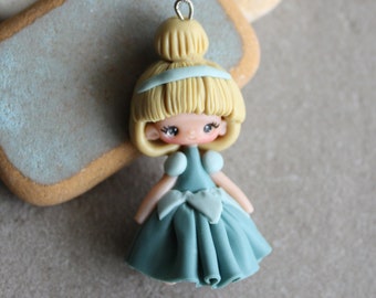 polymer clay  princess necklace, polymer clay doll pendant, handmade jewelry for girls, gift for her, fairy pendant, doll necklace, indian