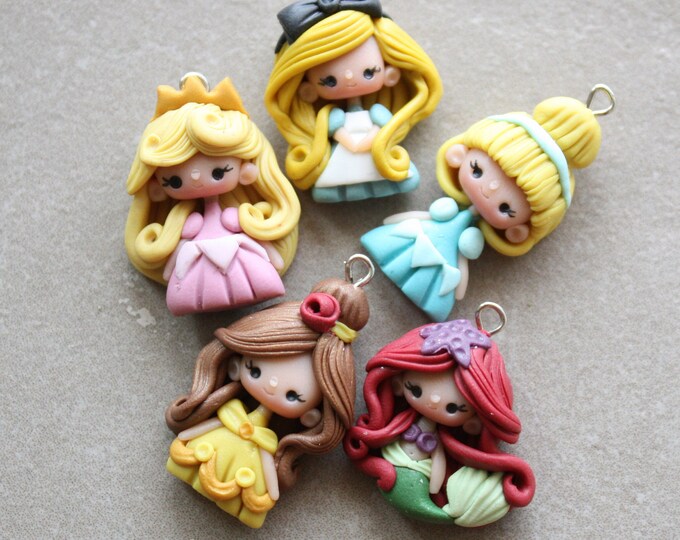 Princess Clay Dolls, Bow Center, Aplicasiones Para Monos, Pastas - Etsy