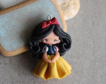 polymer clay  princess necklace, polymer clay doll pendant, handmade jewelry for girls, gift for her, fairy pendant, doll necklace, indian