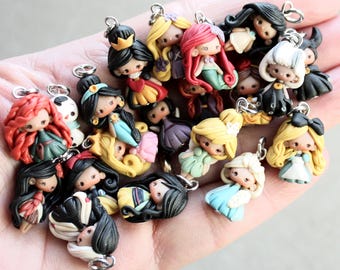 disney charm, alice charm, charm bracelet, colorful charm,kawaii, princess, disney favor, doll for bowls, clay doll, european charm bracelet