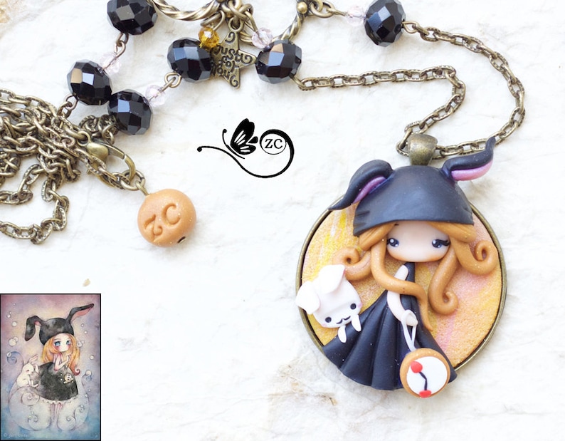 PRE-ORDER polymer clay necklace fairy fimo clay zingara creativayuri ueda collection