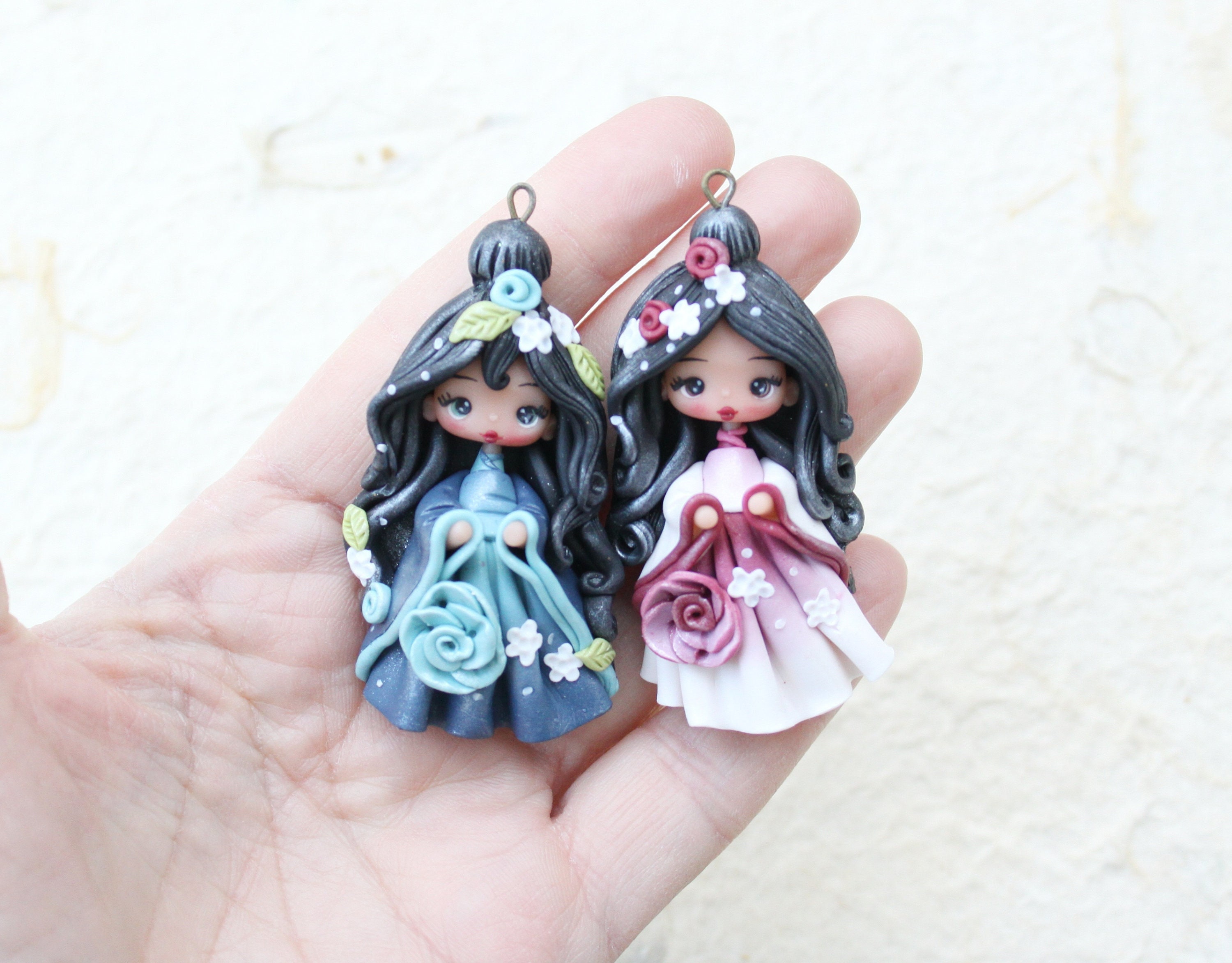 Polymer Clay Geisha Pendant Polymerclay Doll Zingara Etsy Canada