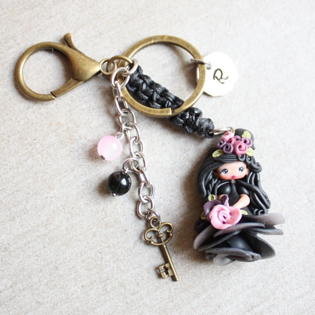 Numpty Keychain Personalized Keychain With Letter and Little Nymph,personalized Gift ...