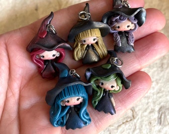 polymer clay charm, polymer clay charm pendant, handmade jewelry for girls, gift for her, fairy tale charm, doll charm, cartoons charm