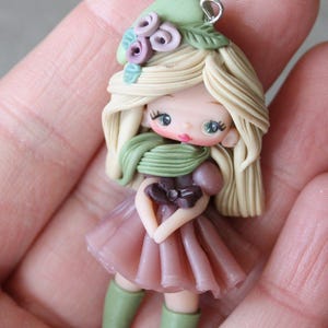 Customizable Polymer Clay Doll Pendant, Personalized Figurine, Necklace or Keychain