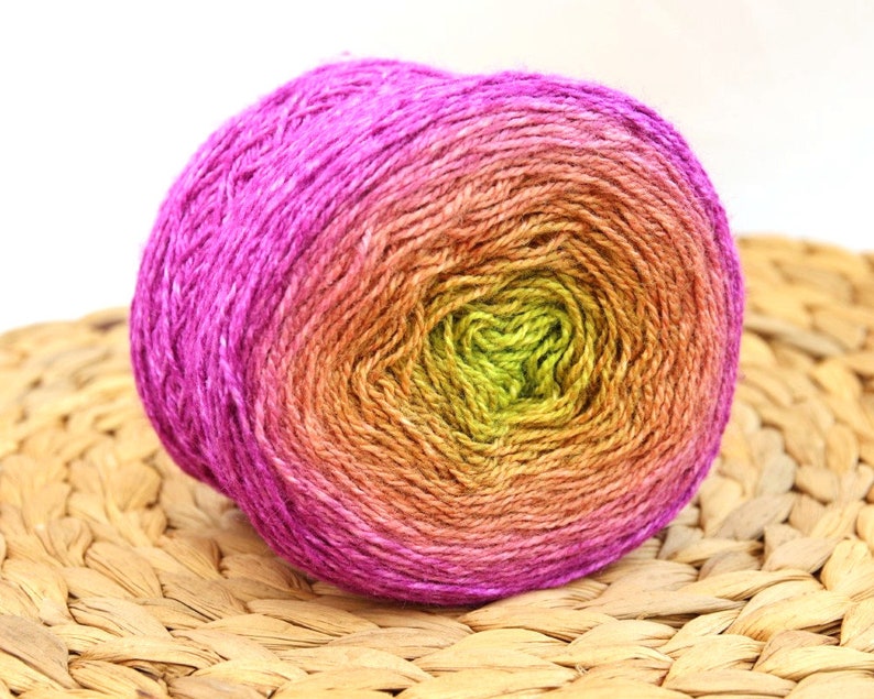 Taim2 - 400m100g colorway Luca on tussah silk base 123 Hand dyed gradient