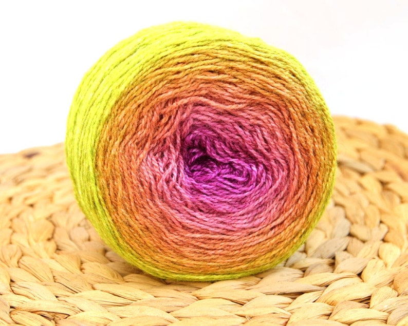 Taim2 - 400m100g colorway Luca on tussah silk base 123 Hand dyed gradient