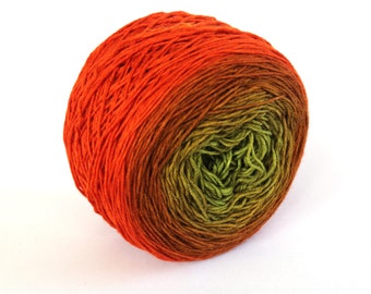 Slika - hand dyed gradient - silky merino base - colorway Jakab (282) - 400m/100g