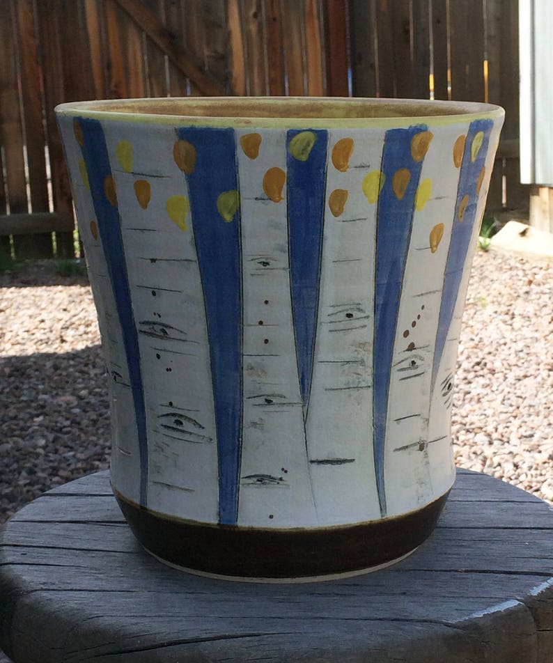 Carved Aspen Vase with Speckled Yellow Interior image 2