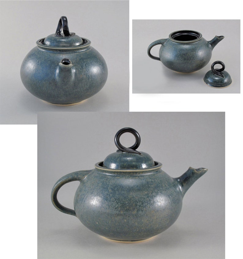 Ceramic Tea Pot with Deep Agate Glaze image 2