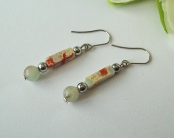 Gemstone Earrings Amazonite Hematite