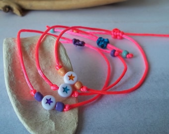 Neon Pink Bracelet with Star