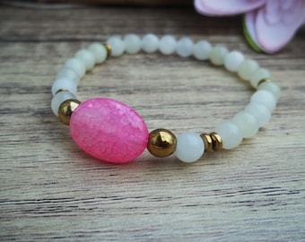 Edelsteinarmband aus African Jade  Achat und Hämatit