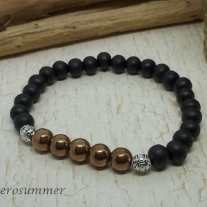 Armband Holz und Glas for Men schwarz topas Bild 2