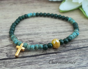 Bohemian Bracelet Cross Glass Beads Miyuki Boho