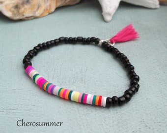 Cute colorful bracelet Rocailles Katsuki Beach black