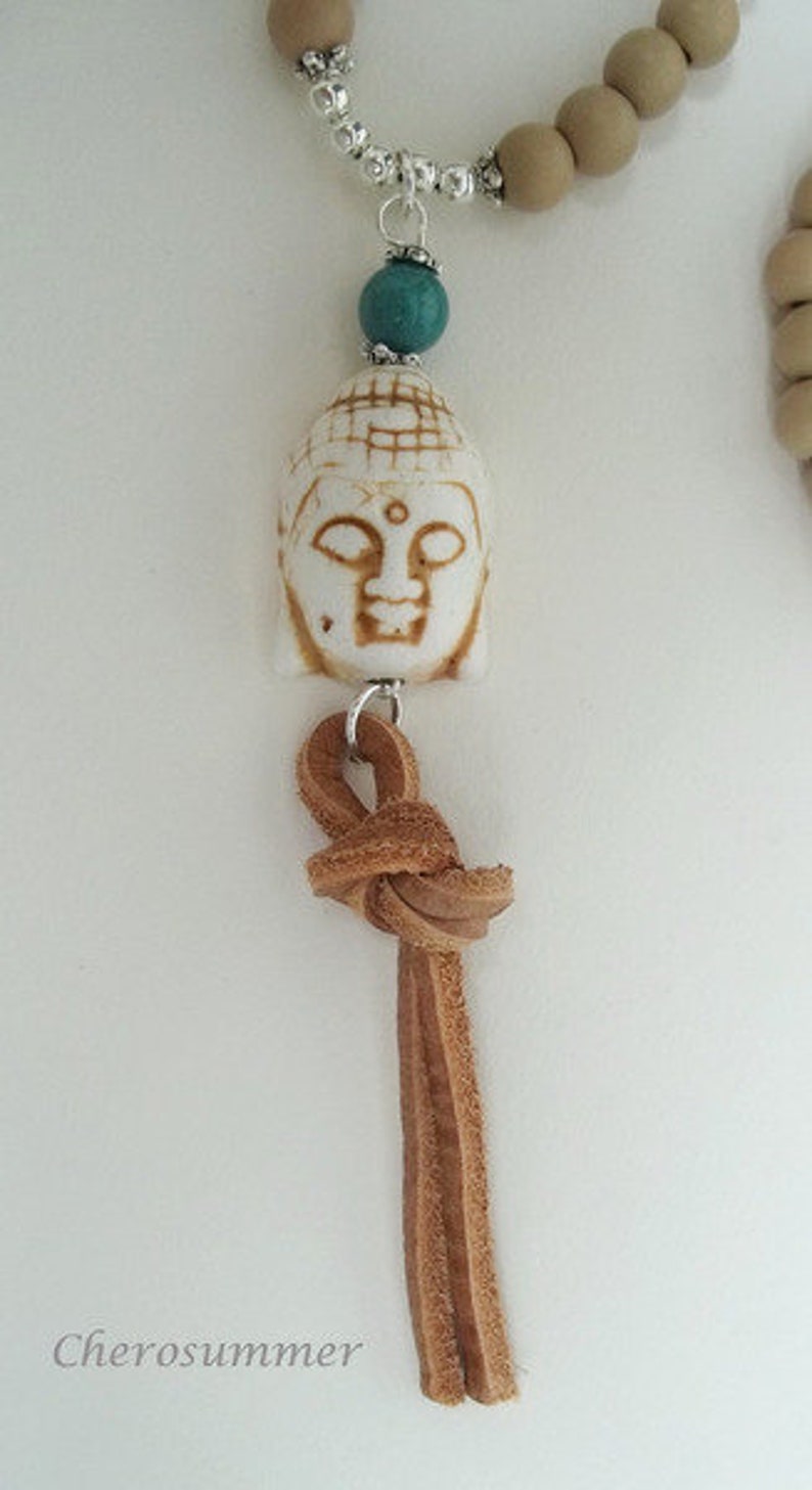 Traumhafte Kette Buddha Edelstein Holz Bild 3