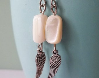 Earrings Shell Wings Stainless Steel