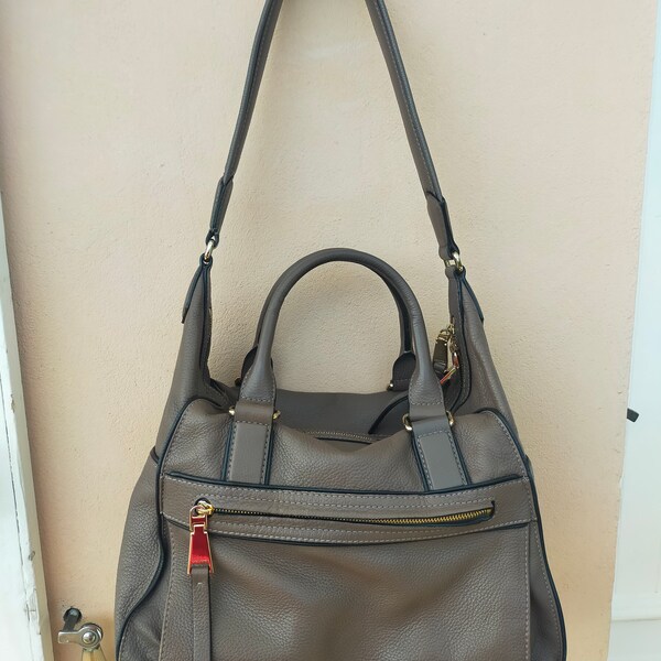 Sac Lancel Duo tout cuir taupe