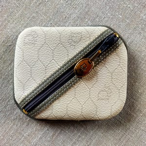 New white and gray Dior purse