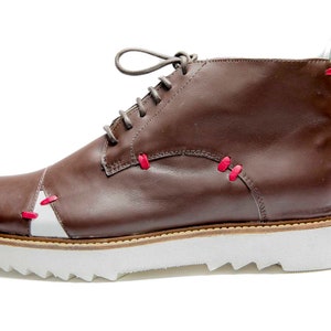 Chaussures faites à la main pour hommes marron marron/ Bottines marron foncé/ Chaussures pour hommes confortables à lacets/ Bottines en cuir pour hommes/ Chaussures Oxford marron