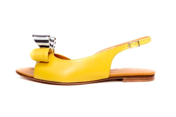 yellow slingback sandals