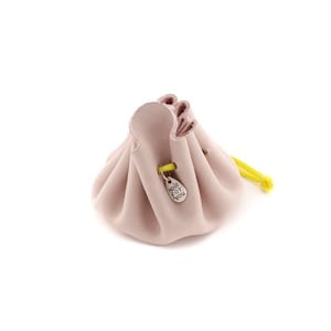 Monedero de cuero rosa ruborizado, Bolsos de cuero azul con cordón, Regalo para ella, Monedero bohemio, Billetera pequeña, Monedero, Monedero, Bolso de elfo