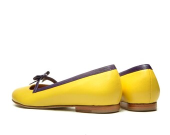 yellow flats with bow