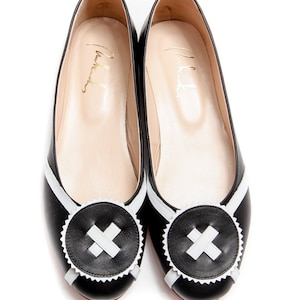 Leather black ballet flats/ Ballerina shoes/ Women&#39;s shoes/ Handmade flats/ Elegant flats/ Wedding shoes/ Custom shoes