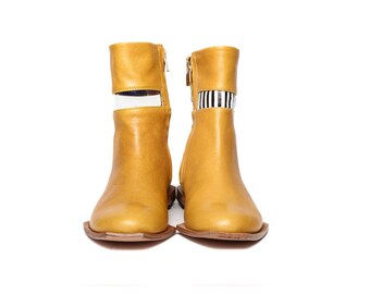 mustard yellow booties