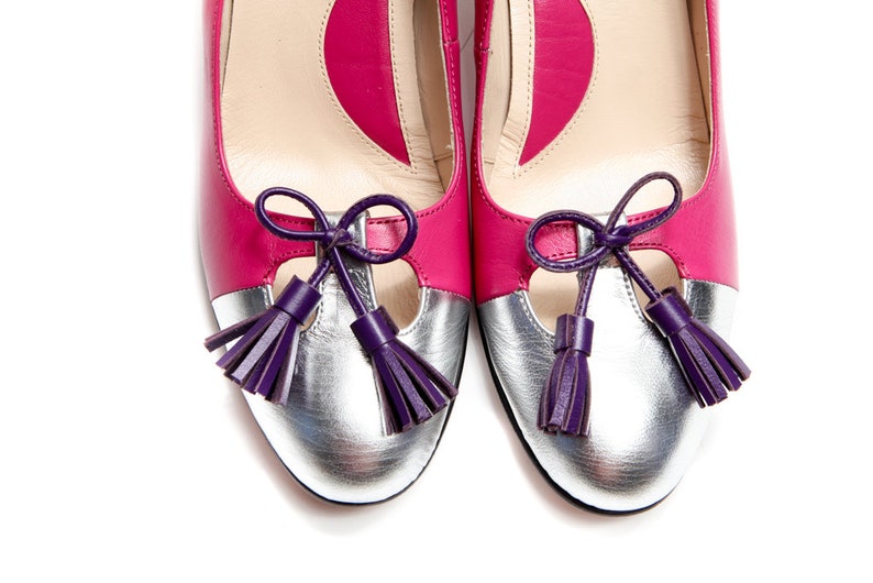 pink wedding shoes mid heel