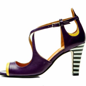 Women&#39;s strappy sandals/ Purple hells/ Handmade sandals/ Purple shoes/ Leather shoes/ Bridesmaids shoes/ Summer shoes/ FREE SHIPPING