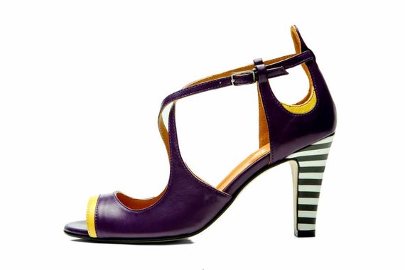 purple strappy sandals