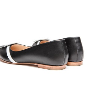 Leather black ballet flats/ Ballerina shoes/ Women's shoes/ Handmade flats/ Elegant flats/ Wedding shoes/ Custom shoes image 3
