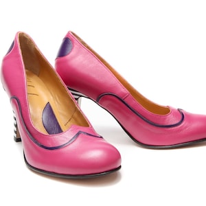Pink Handmade women&#39;s leather shoes, Pink high heels, pink high heel shoes, Wedding shoes, Designer shoes, Heart cut shoes, FREE SHIPPING