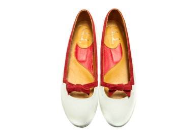 SAMPLE SALE/ SIZE 36/ White wedding ballet flats/ Handmade bridal white shoes/ Slip on wedding shoes/ Last minute Christmas gifts