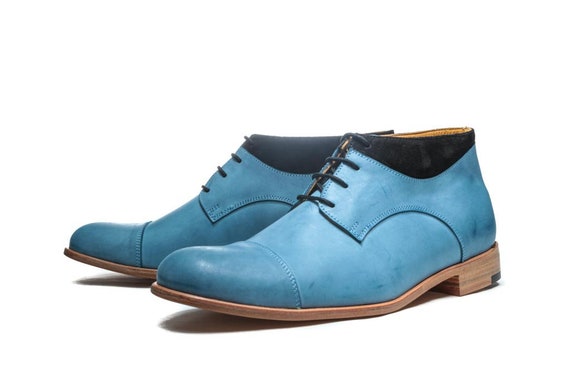 Mens blue ankle best sale boots