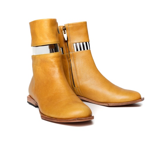 mustard yellow ankle boots