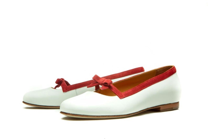 White wedding ballet flats/ Handmade white ballet shoes/ Slip on wedding boho shoes/ Bridal white flats/ Comfortable shoes/ custom shoes image 9