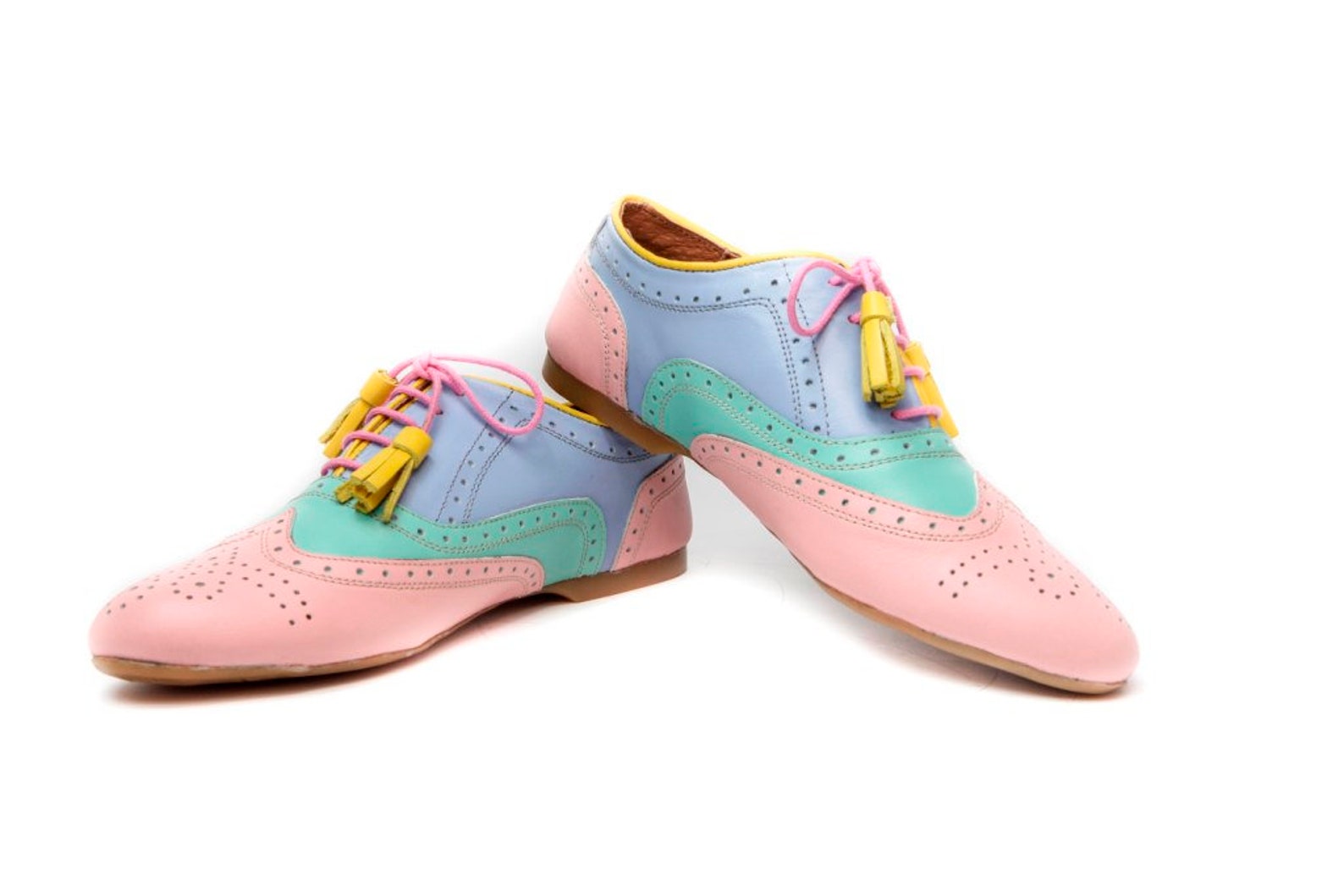 women's oxford shoes, ballet flats, leather ballet flats, handmade women's flats, pink shoes, mint shoes, blue shoes, ba